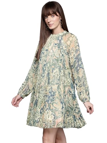 Label RITU KUMAR Full Sleeves Priinted Short Dress