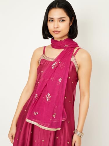 Max Women's Polyester Blend Kurta Set (COPJ52003B_Pink