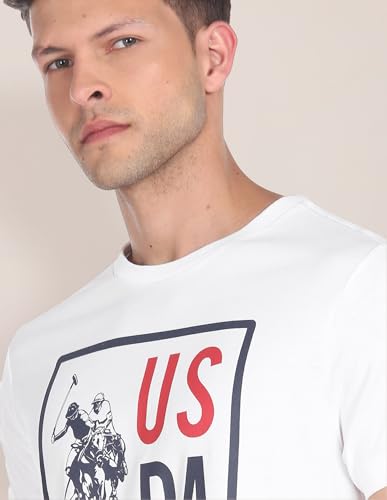 U.S. Polo Assn. Brand Print Crew Neck T-Shirt White