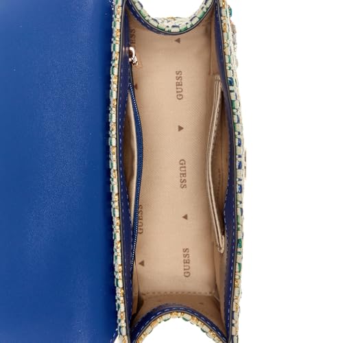 GUESS Women's Blue Self-Design Crossbody Bag| Ladies Purse Handbags | Gift For Ladies