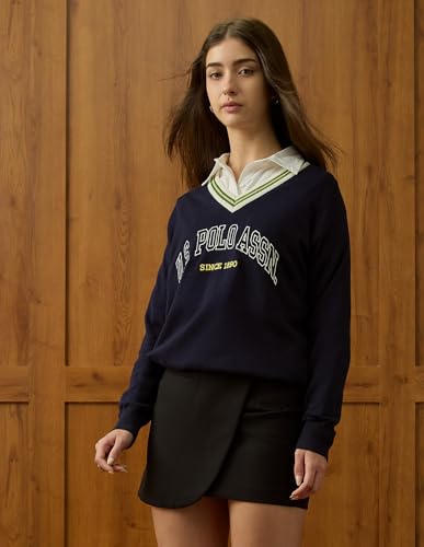 U.S. Polo ASSN. Women's Cotton Casual Sweater (UWAW25SWE196