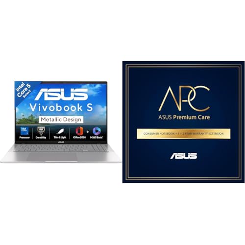 ASUS Vivobook S16,14th Gen, Intel Core 5-210H,Metallic Design Laptop(Intel UHD iGPU/16GB RAM/512GB SSD/FHD+/16"/144Hz/Windows 11/ S3607VA-RP114WS + 1 Year Brand Warranty Extension