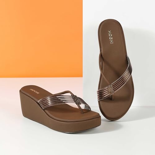 Mochi Women's Open Casual - Slippers with Black Platforms UK/6 EU/39(34-418)