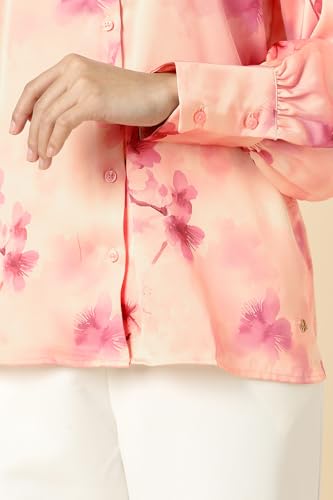 Women Pink Print Long Sleeves Shirt