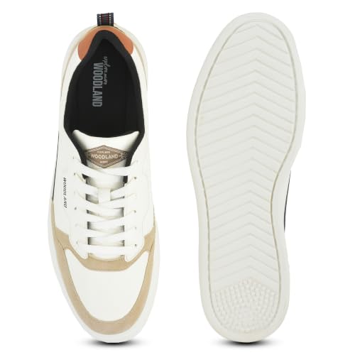 Woodland Men's White Polyurethane Sneakers-UK-6 (Euro 40)