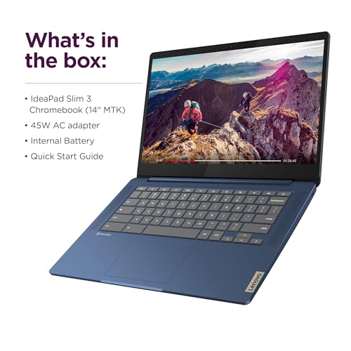 Lenovo Chromebook 14 Laptop (14" FHD Touchscreen, 8-Core 2.0GHz Processor, 4GB RAM, 128GB (64GB eMMC + 64GB SD Card)) Anti-Glare, Webcam, 13-Hr Long Battery Life, IST HUB, Chrome OS w/Google AI