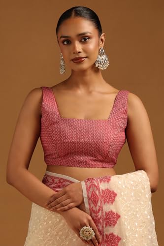 Soch Womens Cream Kota Floral Embroidered Saree