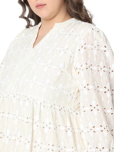 VERO MODA Curve Women Beige Fit and Flare Dress