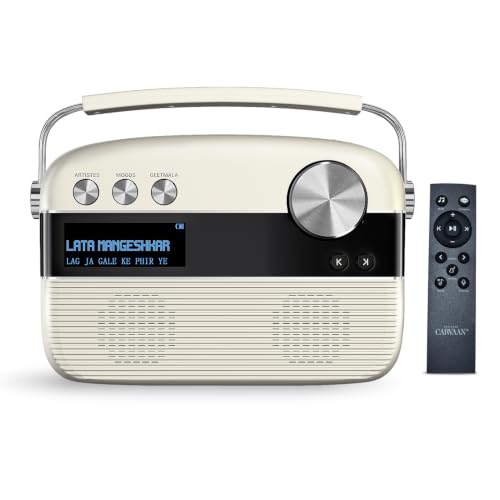 Saregama Carvaan Hindi - Portable Music Player with 5000 Preloaded Songs, FM/BT/AUX (Porcelain White)