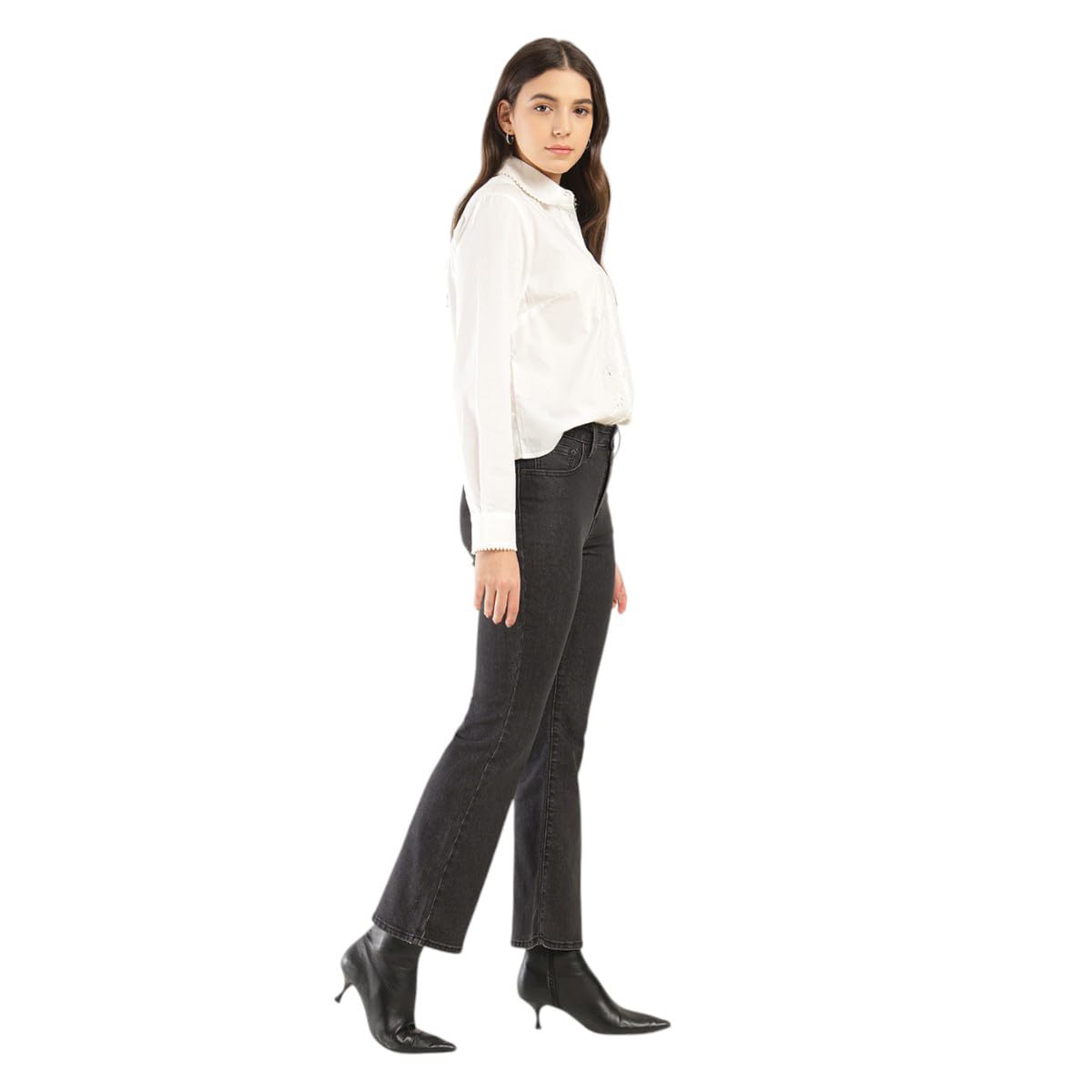 Women's High Rise 726 Flared Fit Black Jeans