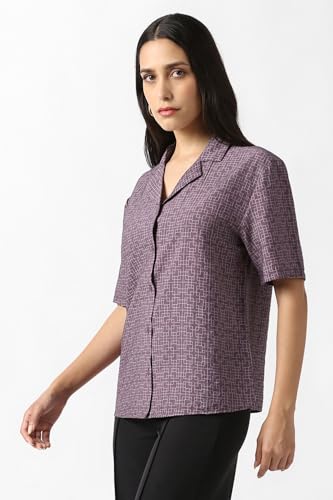 Van Heusen Women's Regular Fit Shirt (VWSHFRGFL49382_Purple