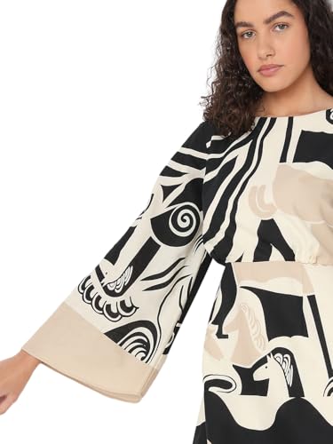 VERO MODA Women's Fit and Flare Beige Dress