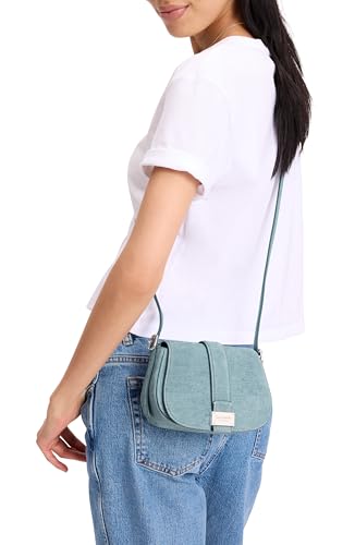 kate spade new york Nouveau Textured Leather Mini Saddle, Denim Blue Multi, One Size, Nouveau Denim Suede Mini Saddle