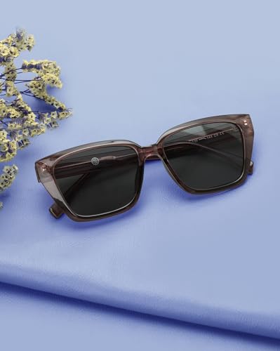 Carlton London Brown Toned with Polarised Lens Rectangle Sunglass for women