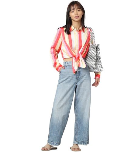 ONLY Women Striped Polyester Regular Fit Multicolor Shirt