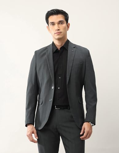 Arrow Men's Tailored Fit Ceremonial Twill Suit Dark Grey