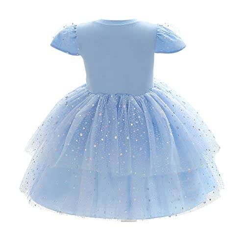 Hopscotch Girls Light Sequin Embellished Party Dress. In Blue Color for Ages 3-4 Years
