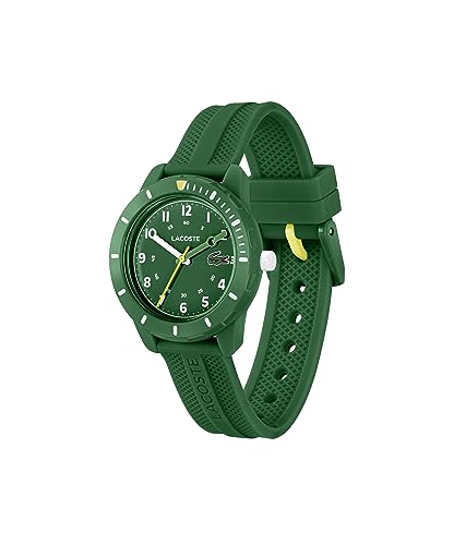 Lacoste Mini Tennis Qtz Basic Green Round Dial Kids Watch|Green Silicone Material|Multi Color Band - 2030055