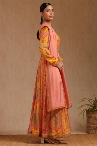 Soch Women's Viscose Floor Length Gown (EWS5CD22017_Yellow