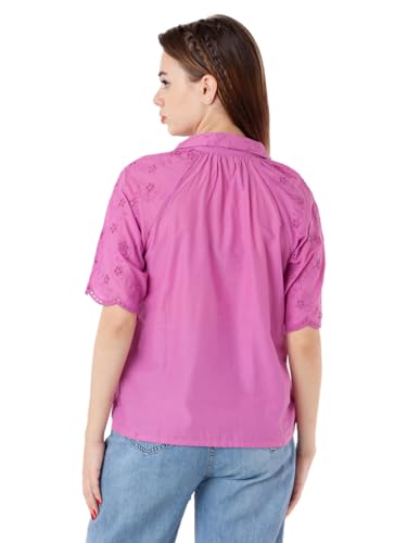 Zink London Women's Pink Solid Regular Shirt