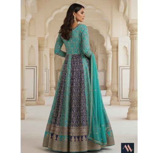 Sapphire Evening Anarkali | 100% Viscose with 100% Cotton Lining