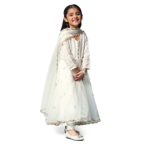 BIBA Girls Ethnic Yellow Cotton Kurta Set (Size_5)