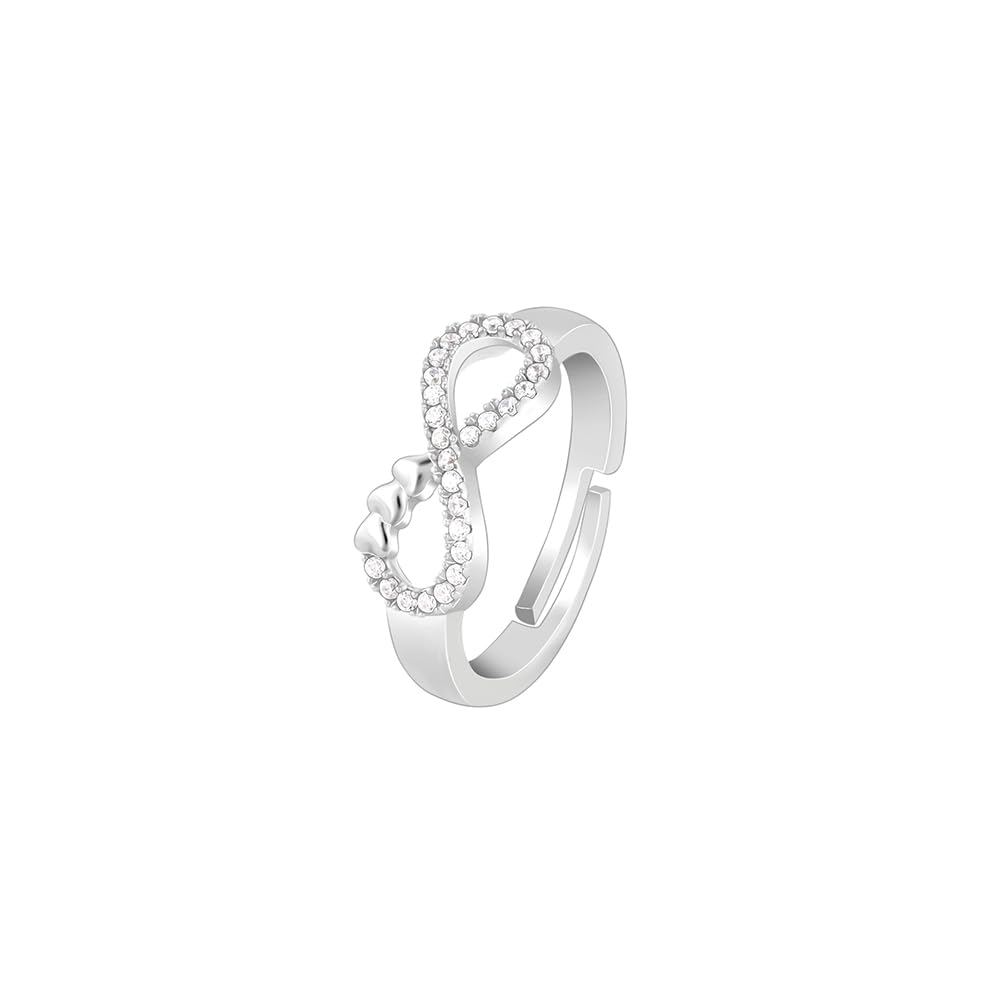 GIVA 925 Silver Infinity Heart Ring, Adjustable | Gifts for Women and Girls | With Certificate of Authenticity and 925 Stamp | 6 Months Warranty*