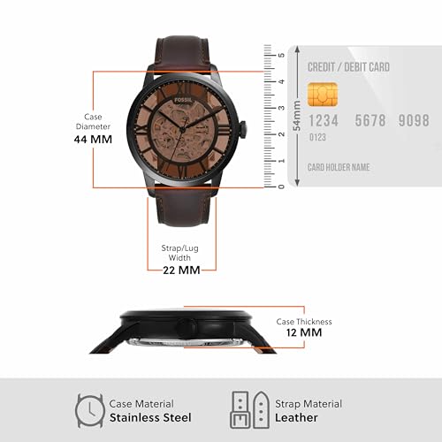 Fossil Analog Brown Dial Men's Leather Band Watch - ME3098