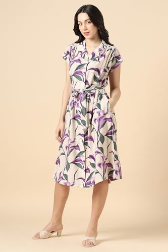 Women White Print Casual Dress