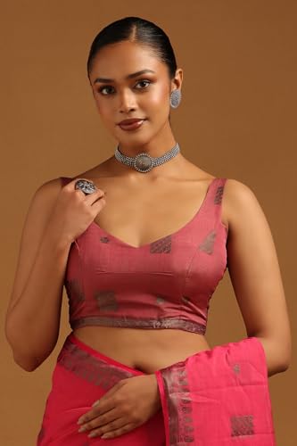 Soch Womens Fuchsia Art Silk Woven Design Saree