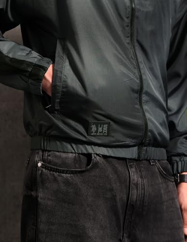 U.S. Polo Assn. Denim Co. Men's Black & Gold Regular Fit Jacket (UDJCK121A_Dark Grey_XL)