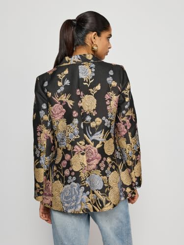Label RITU KUMAR Women's Neoni Black Polyester Floral Jacket