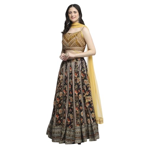 BIBA Women's Polyester Lehenga Sets (SKDBOLD9697AW24NVY_Navy_34)