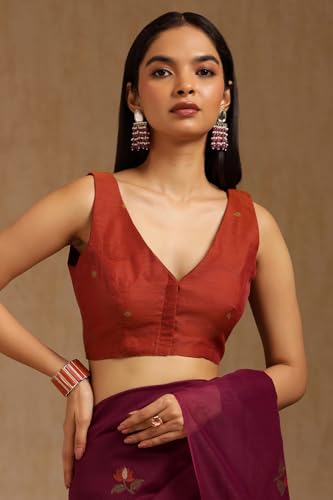 Soch Womens Magenta Chanderi Pichwai Print Saree
