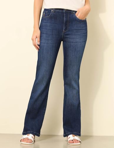 U.S. POLO ASSN. High Rise Bootcut Jeans (UWSS25JEN318_Blue_32)