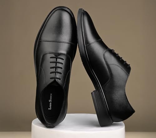 LOUIS STITCH Jet Black Lightweight Derby Shoe | Formal Shoes for Men | LSFXCTJB | UK-8