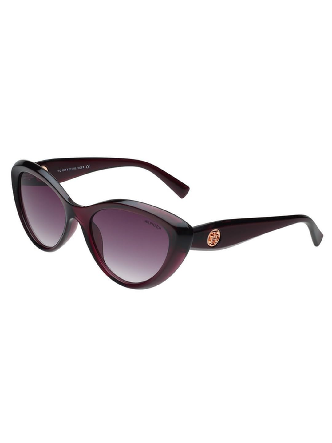 Tommy Hilfiger Sunglasses | Purple Lens | Violet Frame | Full Rim Cateye Shape Branded Latest and Stylish Non Polarized Eyewear | 100% UV Protection | Women Sunglasses| Size Medium | TH 1594 C4 55