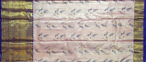 VFCollections Women's Kanchipuram Silk Pure Pattu Sarees With Blouse (VFC631-1)