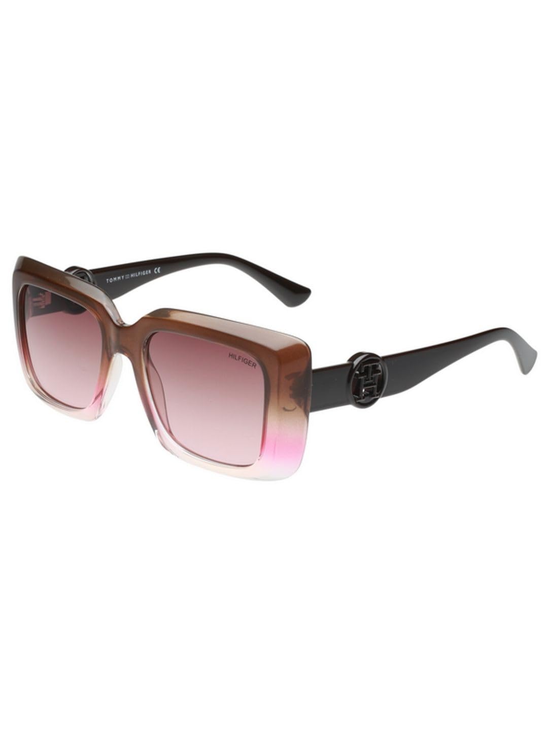 Tommy Hilfiger Sunglasses | Brown Lens | Brown Frame | Full Rim Square Shape Branded Latest and Stylish Non Polarized Eyewear | 100% UV Protection | Women Sunglasses| Size Medium | TH 1593 C5 52