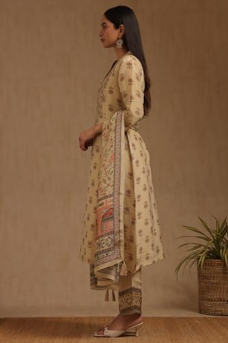 Soch Women's Tissue Salwar Suit Set (EWA5CD22267_Beige