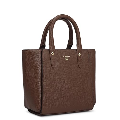Da Milano Leather Satchel for Women - Brown