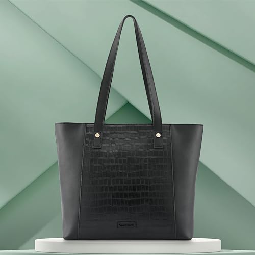 Fastrack Textured Structured Tote Bag for Women, Girls and Ladies | Laptop Bag with Zipper Closure |Bag for Office & Daily Use