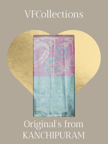VFCollections Women's Kanchipuram Silk Pure - Royal Collections - Pattu Sarees With Blouse (VFC738-5)