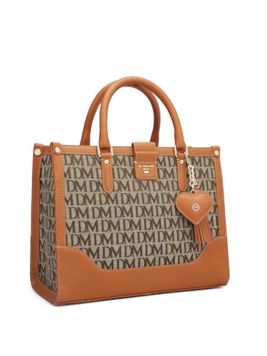 Da Milano Genuine Leather Orange Book Tote (Small) (01446S)