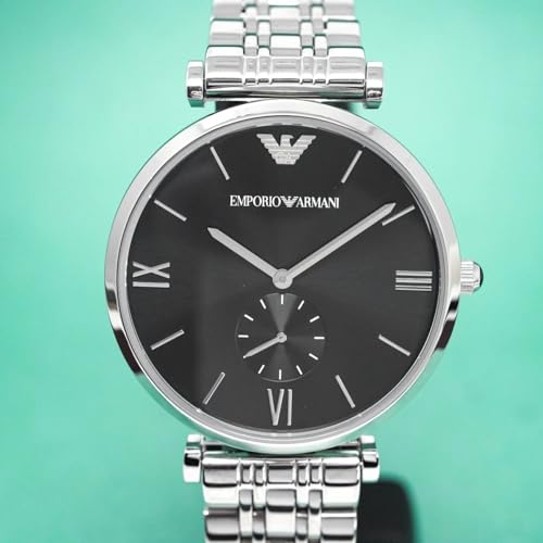 Emporio Armani Stainless Steel Analog Black Dial Men Watch-Ar1676, Black Band