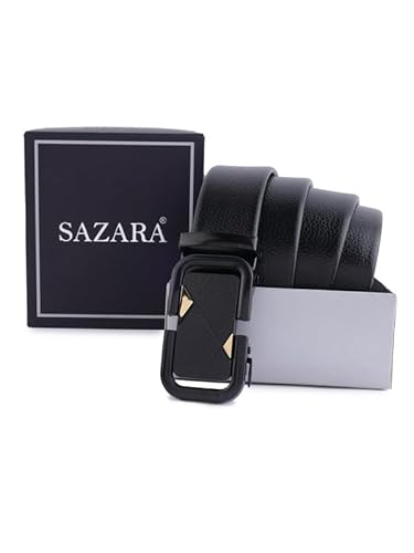 SAZARA Men's Casual,Formal Leather Auto Lock Buckle Belt (34, AUTOG16)