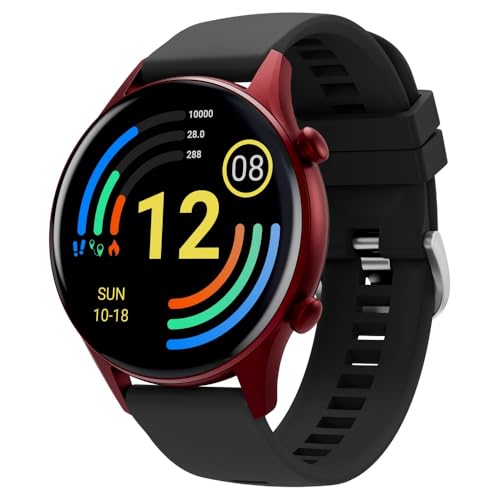 Titan Smart Pro Smartwatch with AMOLED Display,GPS,Temperature,Stress & Sleep Monitor,Multisport Tracker, SpO2,Women Health Monitor,5 ATM Water Resistance & Upto 14 Days Battery Life - 90149AP04(Red)