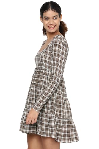 American Eagle Women's Rayon A-Line Mini Dress (WEE0396993200_Brown