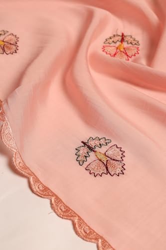 Soch Womens Pink Mul Chanderi Floral Salwar Suit With Hand Embroidery and Bead Details