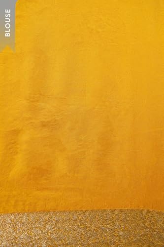 Taneira Women Yellow Viscose Woven Saree With Unstitched Blouse Piece (SAPP02AB0919-Yellow)
